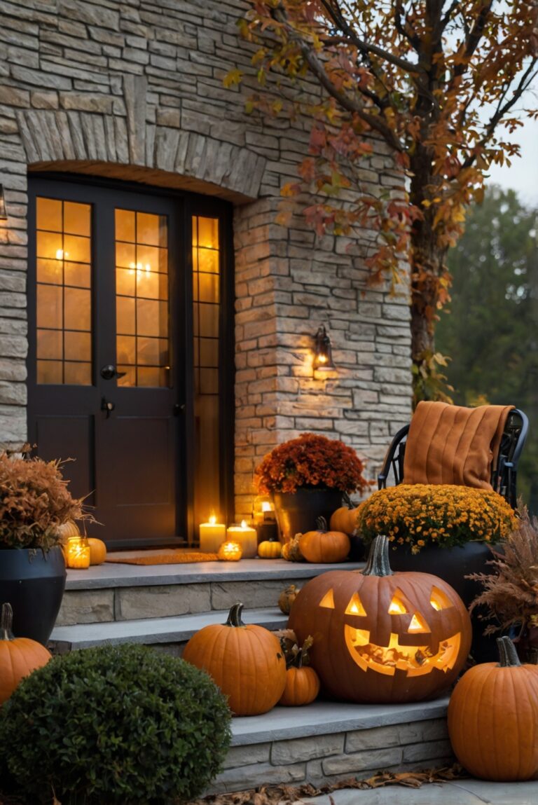 Fall porch decor, Front porch decorations, Outdoor fall decor, Porch design ideas, Seasonal porch decorations