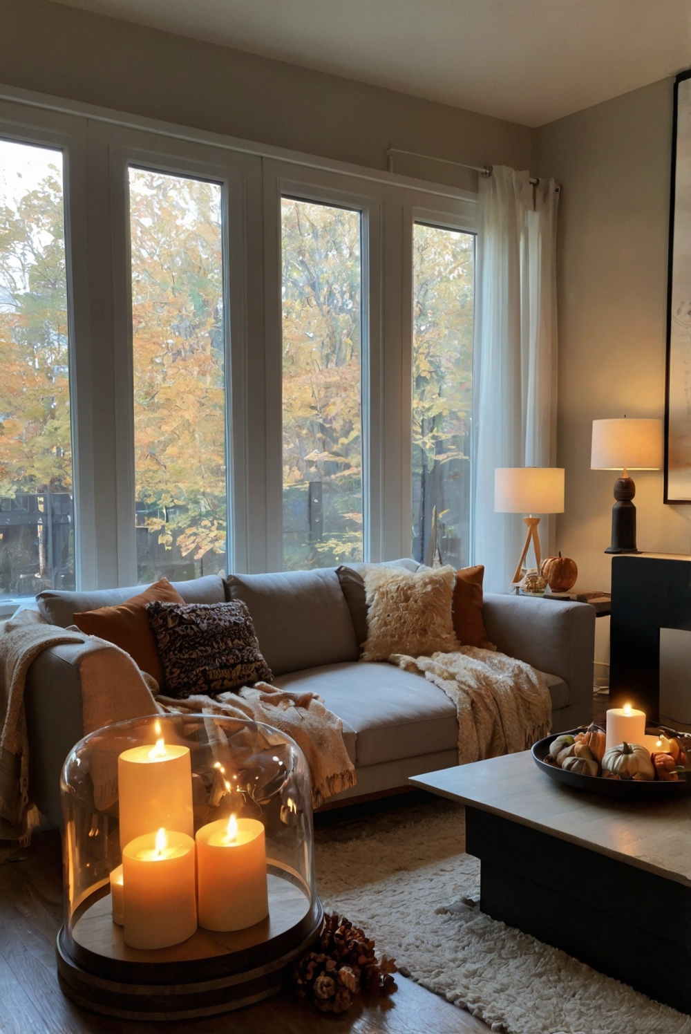 fall decor ideas, fall living room decor, home decorating ideas, autumn home decor, cozy living room ideas