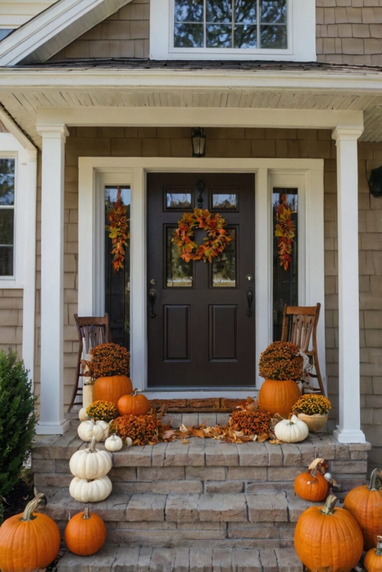 Stunning fall porch decor, Fall porch decorations, Outdoor fall decor, Autumn porch ideas, Festive porch displays