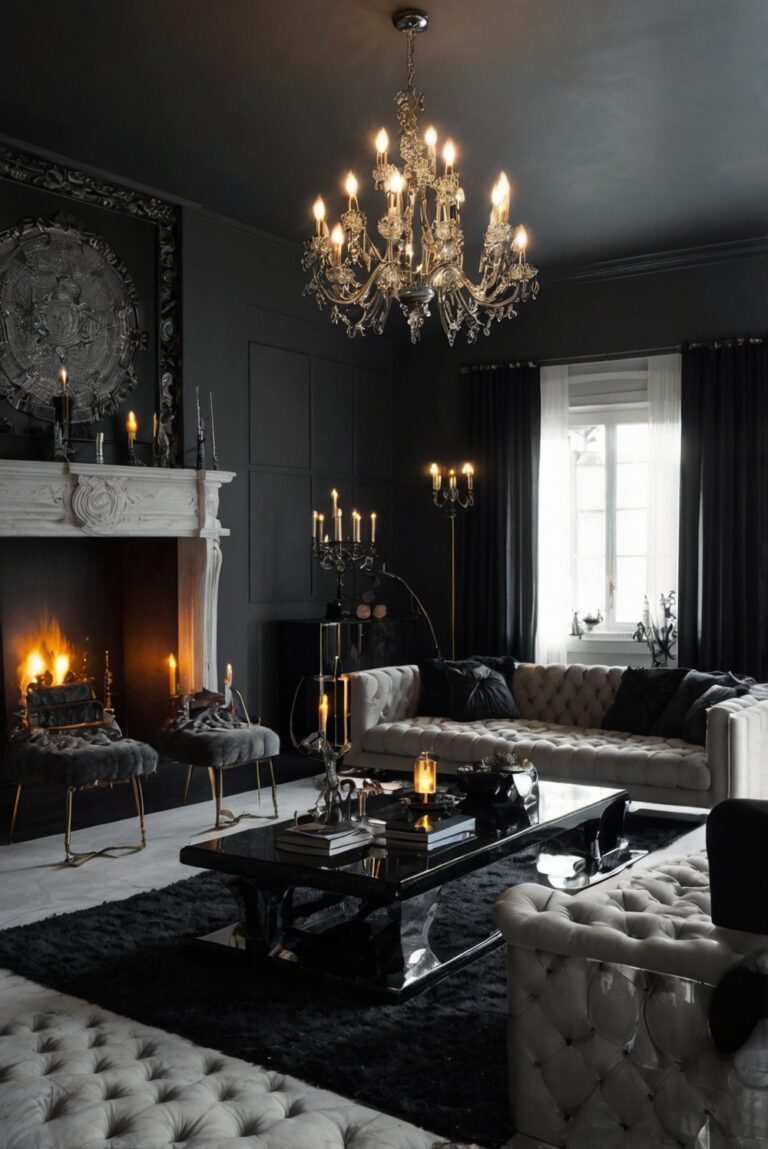 Living Room Decor Ideas, Interior Design Trends, Gothic Home Decor, Modern Furniture, Room Makeover